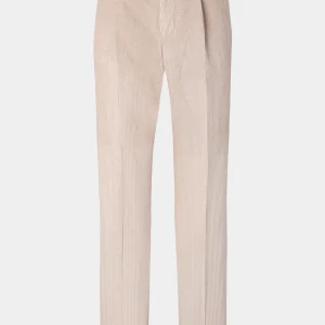 Pantalon large velours côtelé large - Beige clair