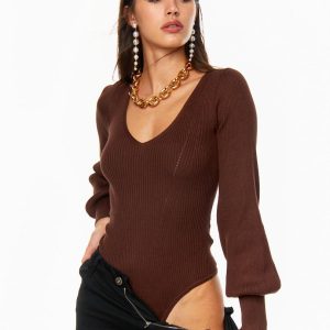 Body en maille fine manches longues