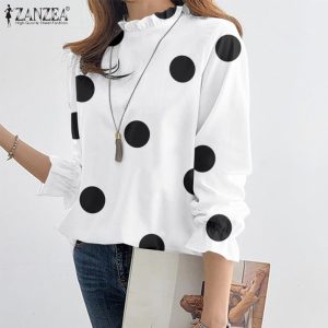 ZANZEA-Chemisier Vintage Chic Printemps Femme