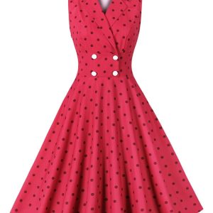 Tonval Robe Vintage Élégante Femme