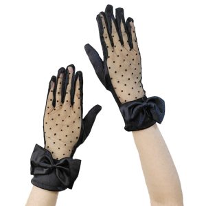 Gants Satin Pois Rétro Femme