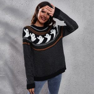 Pull Pois Femme Élégance Halloween Unique