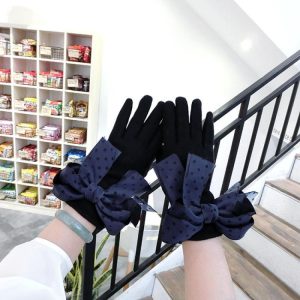 Gants D&rsquo;Hiver À Pois Pour Femmes, Chauds En Cachemire, Écran Tactile, Mode Coréenne