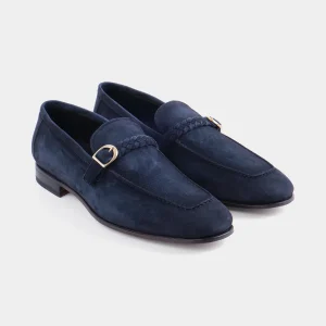 Mocassins en peau avec boucle - Marine