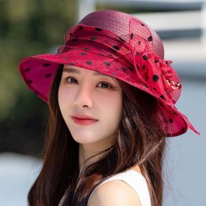 Chapeau Organza Fleurs Élégant Pliable Protection