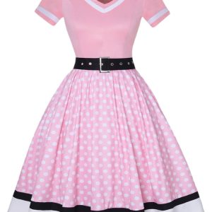 Robe Soirée Vintage Femme Pois