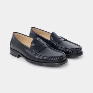 Mocassins en cuir glacé - Noir