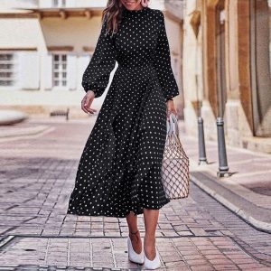 Robes Soirée Femmes Pois Longues