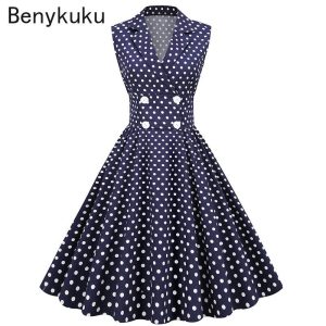 Robe De Bureau Vintage Élégante Pin-Up