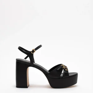 Ivanna Compensées Cuir Noir