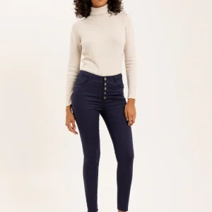 Jean slim bleu marine taille haute