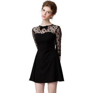 Robe Longue A Pois Noires Ete