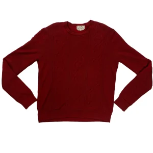 Pull Hermès rouge motifs torsadés