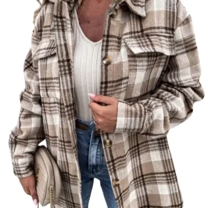 Manteau Tartan à Capuche