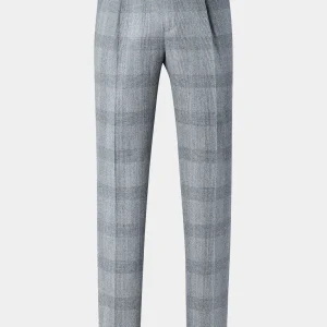Pantalon à pattes de serrage flanelle Prince de Galles - Noir et Blanc
