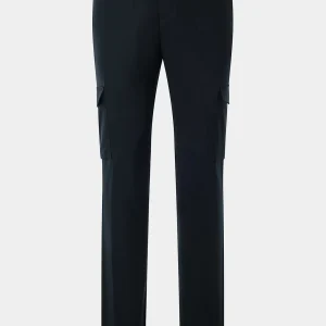 Pantalon cargo en laine stretch - Noir