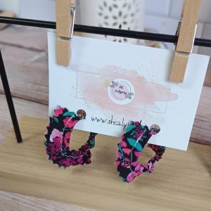 Boucles d’oreilles Soleil – Pétales & Douceur en tissu fait main