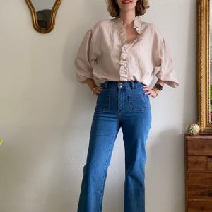 Jean flare bleu Elena Oraije