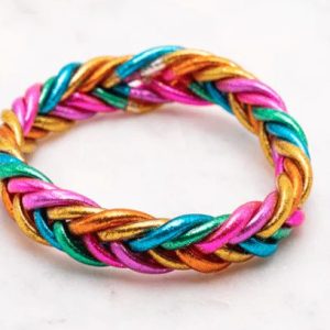 Jonc bouddhiste tressé rainbow