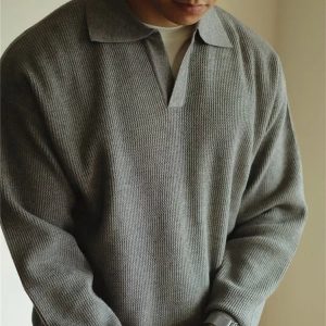 ZACHARY - Pull Col V en Laine Old Money Homme