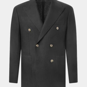 Blazer natté croisé - Noir
